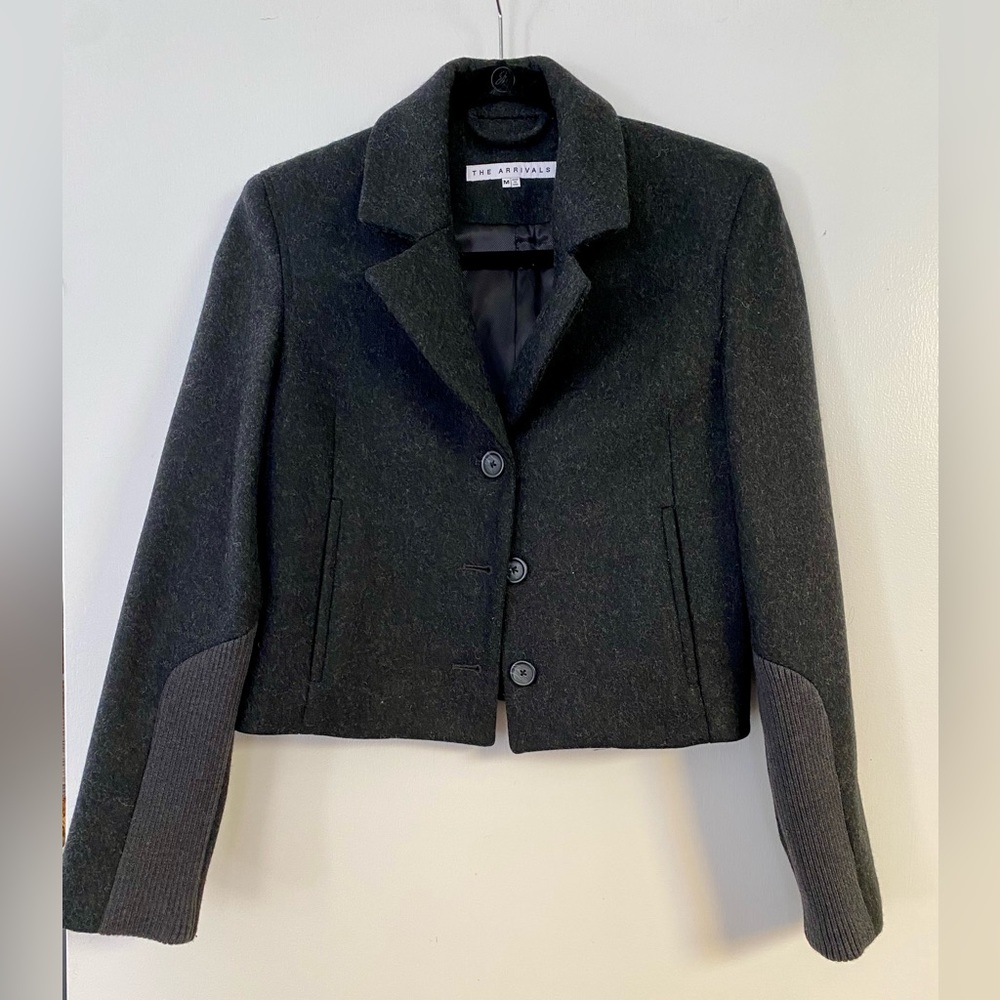 The Arrivals Wool Ashlar Cropped Jacket Sz Medium